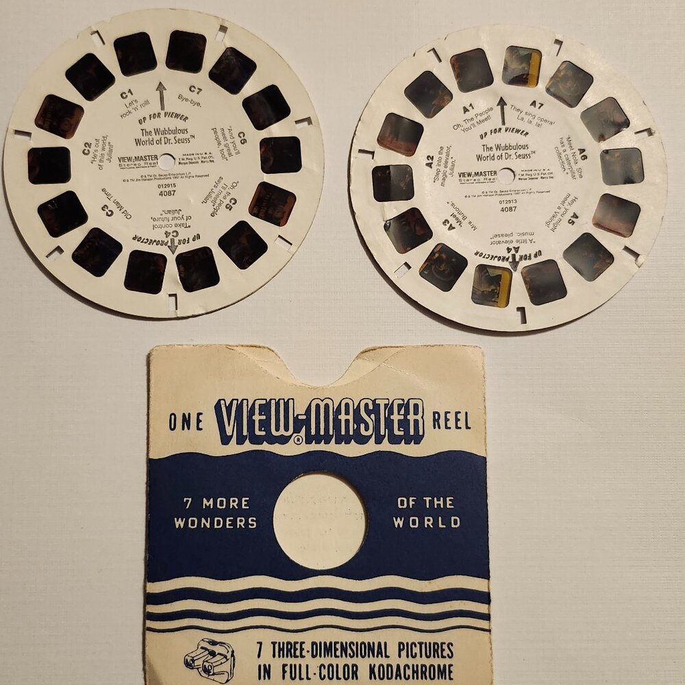 VINTAGE Dr. Seuss View Master Slides The Wubbulous World of Dr. Seuss Reels x s